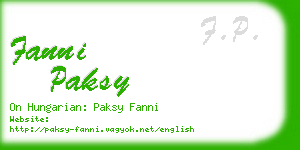 fanni paksy business card